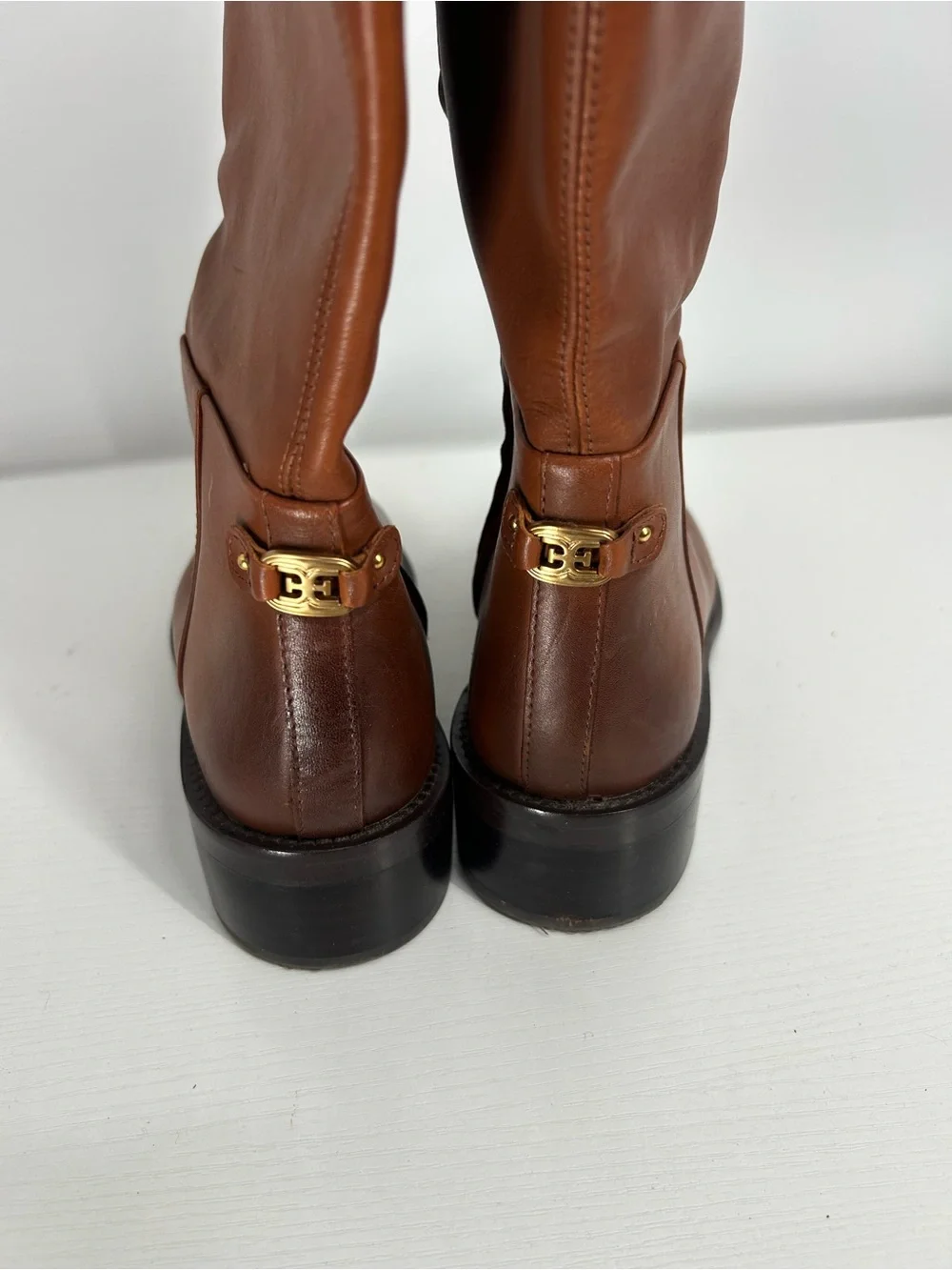 Sam Edelman Mable Women's Tall Riding Boots side zip Rich Cognac size 7.5 M